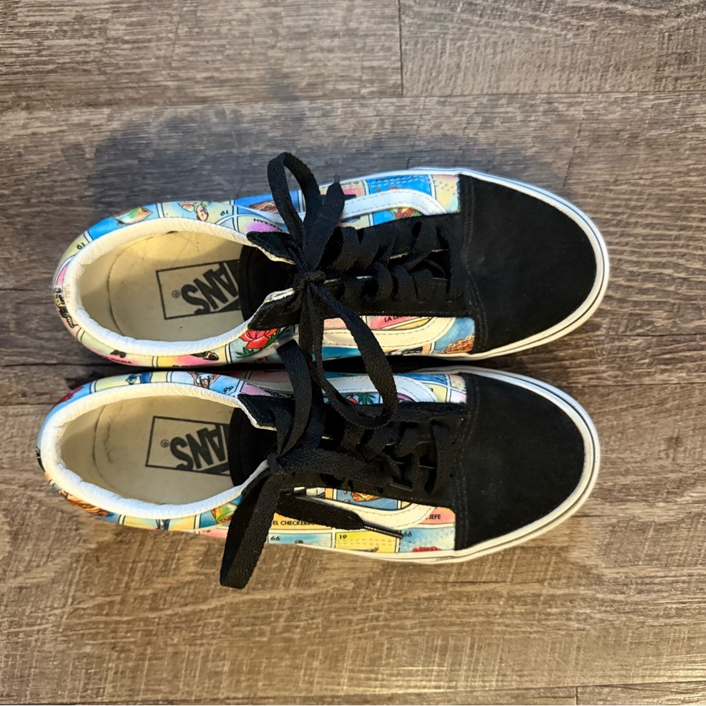 Vans Black and Colorful Mexican “Loteria” Sneakers